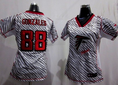 Nike Atlanta Falcons #88 Tony Gonzalez 2012 Womens Zebra Fashion Jersey