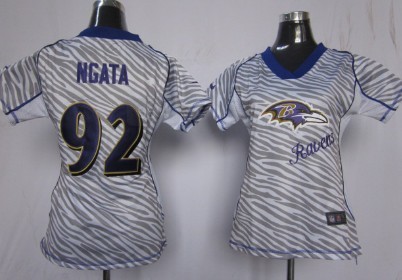 Nike Baltimore Ravens #92 Haloti Ngata 2012 Womens Zebra Fashion Jersey