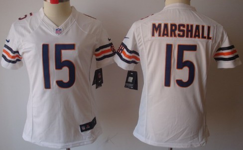 Nike Chicago Bears #15 Brandon Marshall White Limited Womens Jersey 