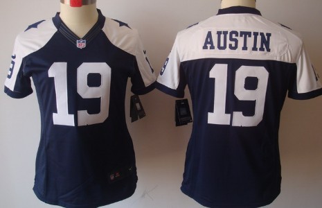 Nike Dallas Cowboys #19 Miles Austin Blue Thanksgiving Limited Womens Jersey 