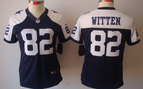 Nike Dallas Cowboys #82 Jason Witten Blue Thanksgiving Limited Womens Jersey 