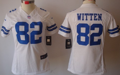 Nike Dallas Cowboys #82 Jason Witten White Limited Womens Jersey 