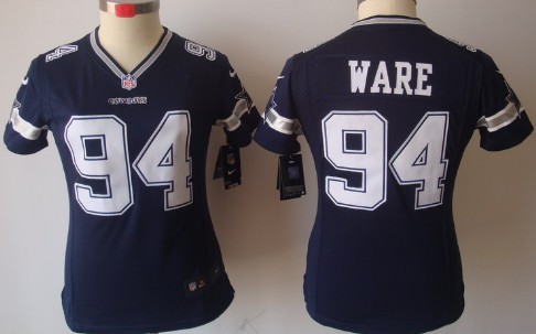 Nike Dallas Cowboys #94 DeMarcus Ware Blue Limited Womens Jersey 