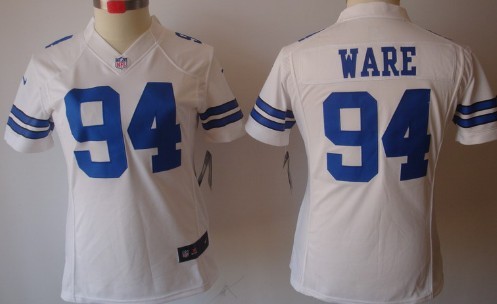 Nike Dallas Cowboys #94 DeMarcus Ware White Limited Womens Jersey 