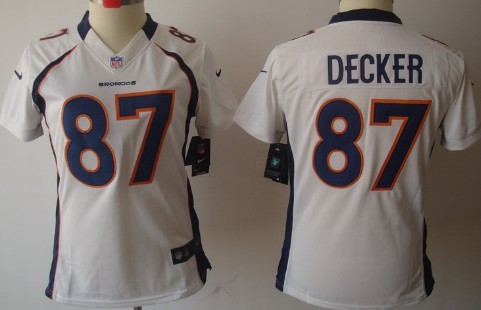 Nike Denver Broncos #87 Eric Decker White Limited Womens Jersey 