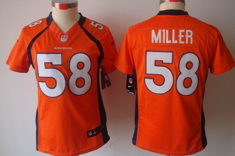 Nike Denver Broncos #58 Von Miller Orange Limited Womens Jersey 