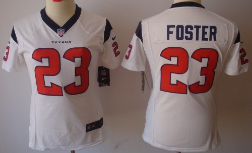 Nike Houston Texans #23 Arian Foster White Limited Womens Jersey 