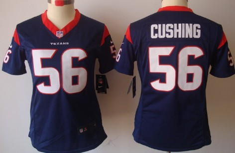 Nike Houston Texans #56 Brian Cushing Blue Limited Womens Jersey 