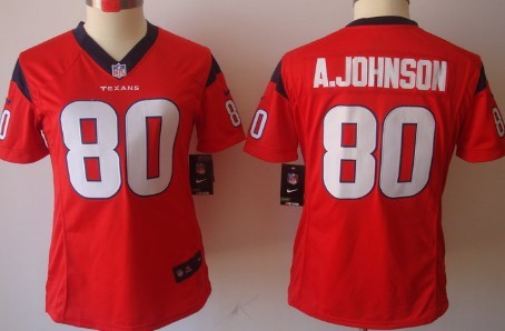 Nike Houston Texans #80 Andre Johnson Red Limited Womens Jersey 