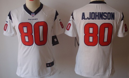 Nike Houston Texans #80 Andre Johnson White Limited Womens Jersey 