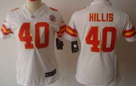 Nike Kansas City Chiefs #40 Peyton Hillis White Limited Womens Jersey 