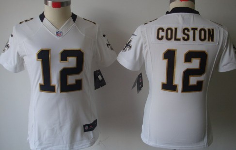 Nike New Orleans Saints #12 Marques Colston White Limited Womens Jersey 