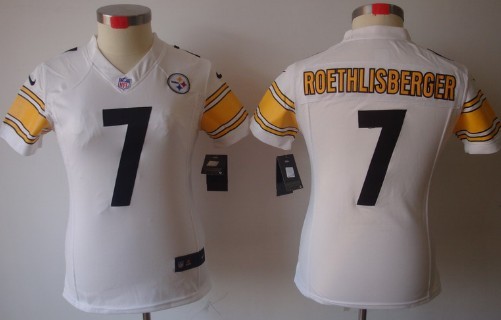 Nike Pittsburgh Steelers #7 Ben Roethlisberger White Limited Womens Jersey 