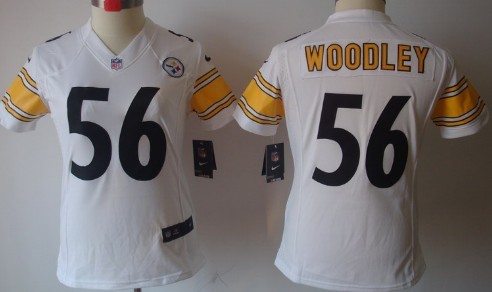 Nike Pittsburgh Steelers #56 Lamarr Woodley White Limited Womens Jersey 