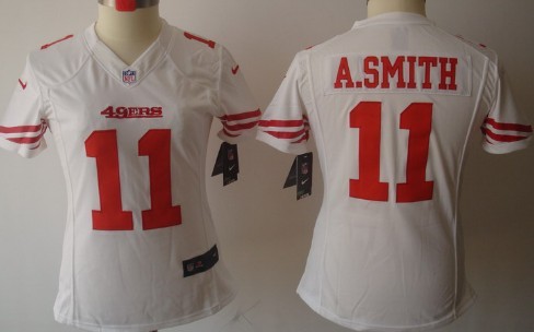 Nike San Francisco 49ers #11 Alex Smith White Limited Womens Jersey 