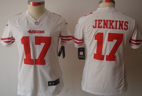 Nike San Francisco 49ers #17 A.J. Jenkins White Limited Womens Jersey 