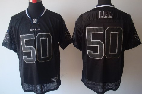 Nike Dallas Cowboys #50 Sean Lee Lights Out Black Elite Jersey 