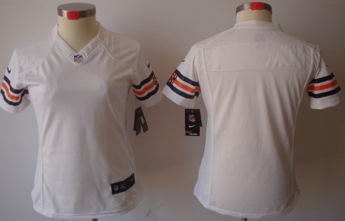 Nike Chicago Bears Blank White Limited Womens Jersey 