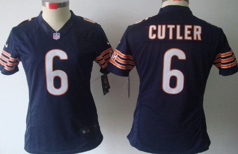 Nike Chicago Bears #6 Jay Cutler Blue Limited Womens Jersey 