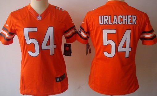 Nike Chicago Bears #54 Brian Urlacher Orange Limited Womens Jersey 