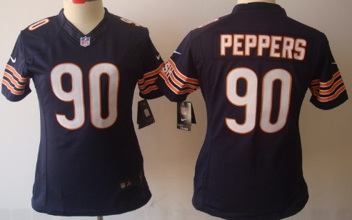 Nike Chicago Bears #90 Julius Peppers Blue Limited Womens Jersey 