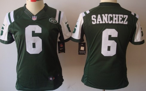 Nike New York Jets #6 Mark Sanchez Green Limited Womens Jersey 