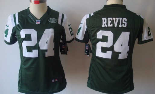 Nike New York Jets #24 Darrelle Revis Green Limited Womens Jersey 