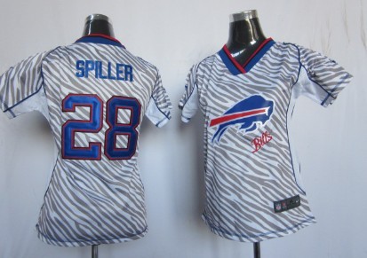 Nike Buffalo Bills #28 C.J. Spiller 2012 Womens Zebra Fashion Jersey 