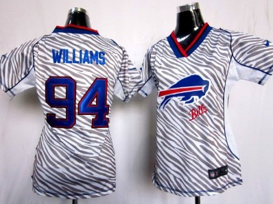 Nike Buffalo Bills #94 Mario Williams 2012 Womens Zebra Fashion Jersey 