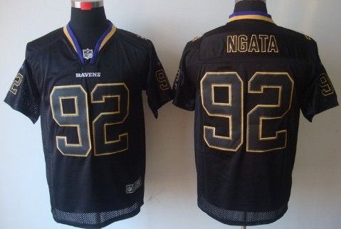 Nike Baltimore Ravens #92 Haloti Ngata Lights Out Black Elite Jersey 