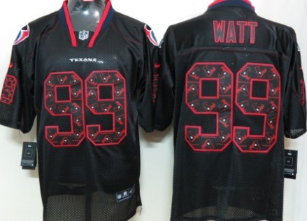 Nike Houston Texans #99 J.J. Watt Lights Out Black Ornamented Elite Jersey