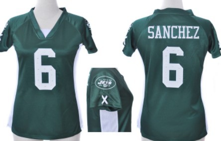 Nike New York Jets #6 Mark Sanchez 2012 Green Womens Draft Him II Top Jersey 