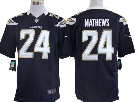 Nike San Diego Chargers #24 Ryan Mathews Navy Blue Limited Jersey