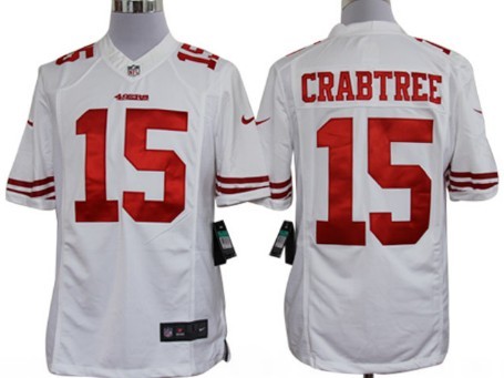 Nike San Francisco 49ers #15 Michael Crabtree White Limited Jersey 