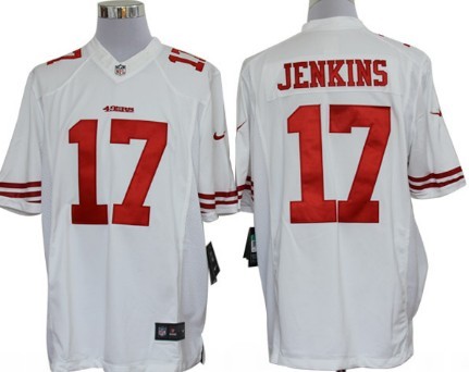 Nike San Francisco 49ers #17 A.J. Jenkins White Limited Jersey 