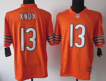 Nike Chicago Bears #13 Johnny Knox Orange Limited Jersey 