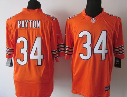 Nike Chicago Bears #34 Walter Payton Orange Limited Jersey 