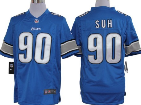 Nike Detroit Lions #90 Ndamukong Suh Light Blue Limited Jersey