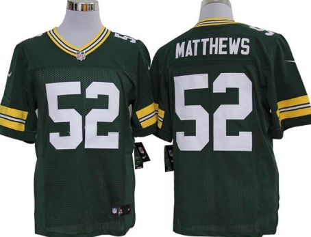 Nike Green Bay Packers #52 Clay Matthews Green Limited Jersey 