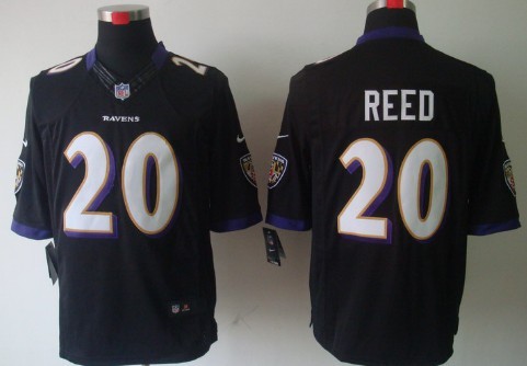 Nike Baltimore Ravens #20 Rd Reed Black Limited Jersey 