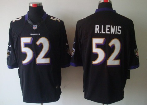 Nike Baltimore Ravens #52 Ray Lewis Black Limited Jersey 