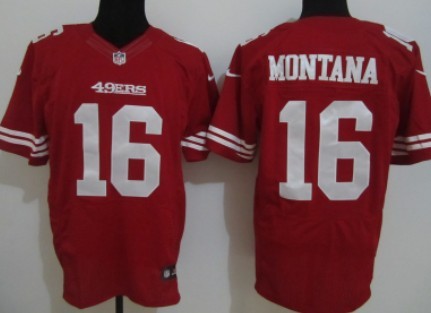 Nike San Francisco 49ers #16 Joe Montana Red Elite Jersey 