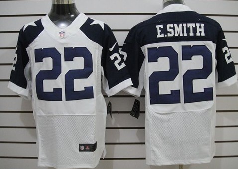 Nike Dallas Cowboys #22 Emmitt Smith White Thanksgiving Elite Jersey 