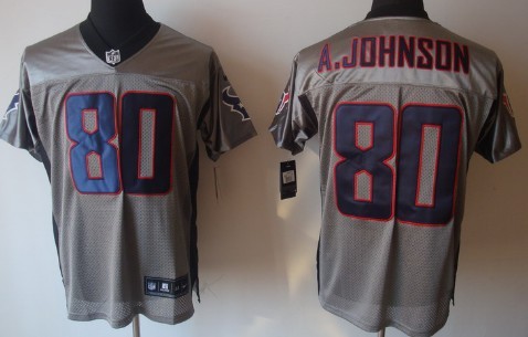 Nike Houston Texans #80 Andre Johnson Gray Shadow Elite Jersey 