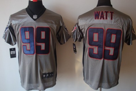 Nike Houston Texans #99 J.J. Watt Gray Shadow Elite Jersey 