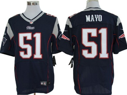 Nike New England Patriots #51 Jerod Mayo Blue Elite Jersey 