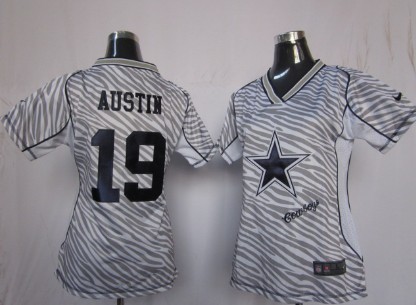 Nike Dallas Cowboys #19 Miles Austin 2012 Womens Zebra Fashion Jersey