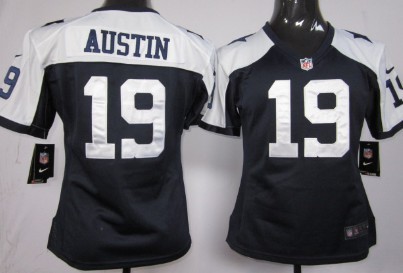 Nike Dallas Cowboys #19 Miles Austin Blue Thanksgiving Game Womens Jersey