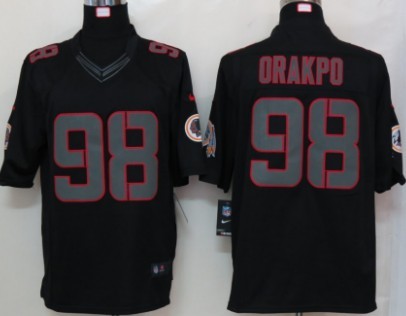 Nike Washington Redskins #98 Brian Orakpo Black Impact Limited Jersey 