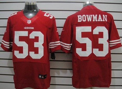 Nike San Francisco 49ers #53 Navorro Bowman Red Elite Jersey 